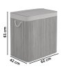 Coș de rufe din bambus cu capac 150 l Massido