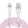 Cablu USB - microUSB 1 m silicon roz roz Kruger&Matz Basic