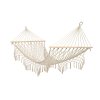 Hamac de grădină boho mesh cu ciucuri 200cm ecru