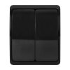 Comutator negru cu două butoane IP44 de suprafață