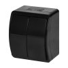 Comutator negru cu două butoane IP44 de suprafață