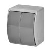 Comutator dublu IP44 gri pentru exterior