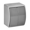 Comutator dublu IP44 gri pentru exterior