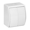 Intrerupător dublu exterior IP44 alb