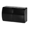 Priză dublă neagră IP44 exterioară 2x2P+E