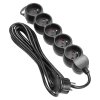 Prelungitor cu 5 prize, 5m, negru