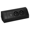 Sertar de mobilier negru 2x220V+USB(A+C)