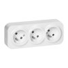 Priză triplă de perete albă 16A IP20