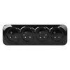 Suport negru cu 4 prize IP20, 16A, 230V