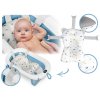 Cadă pliabilă pentru copii, bebeluși cu termometru și inserție RK-287 alb-albastră