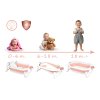 Cadă pliabilă pentru copii, sugari cu inserție Ricokids RK-286 alb-roz