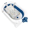 Cadă pliabilă pentru copii, bebeluși cu inserție Ricokids RK-286 alb-albastru