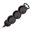 Prelungitor cu 3 prize 2P+E, 1,4m, H05VV-F, 3x1mm2, negru