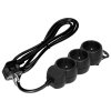 Prelungitor cu 3 prize 2P+E, 1,4m, H05VV-F, 3x1mm2, negru