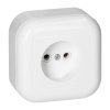 Priză aplicată simplă 2P, 16A, 250V, FAN, albă