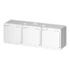 Priză triplă aplicată 3x2P+E, rezistentă la stropire cu capac, IP44, SMART, albă