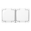 Priză dublă aplicată 2x2P+E, impermeabilă cu capac, IP44, SMART, albă