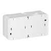 Priză dublă aplicată 2x2P+E, impermeabilă cu capac, IP44, SMART, albă
