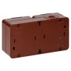 Priză dublă aplicată 2x2P+E, rezistentă la stropire cu capac, IP44, SMART, maro