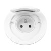 Priză etanșă, cu montaj la același nivel, rotundă, IP55, 1x2P+E(Franceză), albă