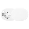 Priză de mobilier cu încărcător USB și capac glisant, cablu de 1,9m, 1x2P+E (Schuko), 2xUSB (tip A+C; PD20W), albă