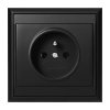 Priză încastrată simplă 2P+E Luna, 16A, 250V, PT-16L, negru