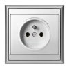 Priză încastrată simplă 2P+E Luna, 16A, 250V, PT-16L, argintiu