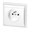Priză încastrată simplă 2P+E Luna, 16A, 250V, PT-16L, albă