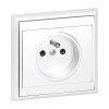 Priză încastrată simplă 2P+E Luna, 16A, 250V, PT-16L, albă