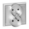 Priză dublă încastrată 2x2P+E Luna, 16A, 250V, PT-6LR, argintiu