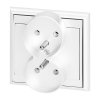 Priză dublă încastrată 2x2P+E Luna, 16A, 250V, PT-6LR, albă