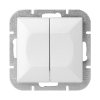 Comutator cu două butoane încastrat cu iluminare Pearl, 10A, 250V, WP-2P/S, alb
