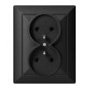 Priză dublă încastrată 2x2P+E Pearl, 16A, 250V, PT-6 P, negru