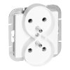 Priză dublă încastrată 2x2P+E Pearl, 16A, 250V, PT-6 PR, alb