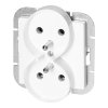 Priză dublă încastrată 2x2P+E Pearl, 16A, 250V, PT-6 PR, alb