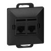 Dublă priză tel-comp. RJ-45 Cat5 Perlă, RJ45-5CAT/P2, negru