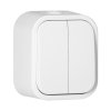 Comutator aplicat cu două butoane B2, 10A, 250V, IP54, WNT-2B2, alb