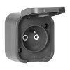 Priză simplă aplicată 2P+E, rezistentă la stropire cu capac B2, IP54, NT-16B2, gri
