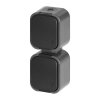 Priză dublă aplicată 2x2P+E, rezistentă la stropire cu capac, verticală B2, IP54, NT-6B2/P, gri/negru