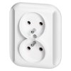 Priză dublă încastrată 2x2P+E 16A, 250V, TOPAZ, alb