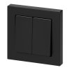 Comutator cu două butoane pentru montaj încastrat Malta 10A, 250V, WP-2M, negru mat