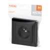 Priză încastrată simplă 2P+E Malta 16A, 250V, PT-16M, negru mat