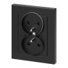 Priză dublă aplicată 2x2P+E Malta 16A, 250V, PT-6M, negru mat