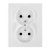 Priză dublă încastrată 2x2P+E Malta 16A, 250V, PT-6M, albă