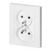 Priză dublă încastrată 2x2P+E Malta 16A, 250V, PT-6M, albă