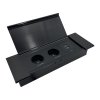 Priză de mobilier încastrată cu margine fresată plată, capac rabatabil, încărcător USB și cablu de 1,5 m, 2x2P+E (Schuko), 2xUSB (tip A+C; 3,6A), negru