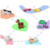 Set educativ de construcție magnetică ferma de animale RK-781 Ricokids