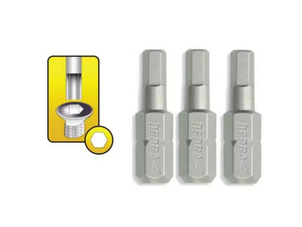 pol pl Koncowki wkretakowe bity DEDRA 18A04H30 03 Hex H3x25mm 3szt blister 24249 1