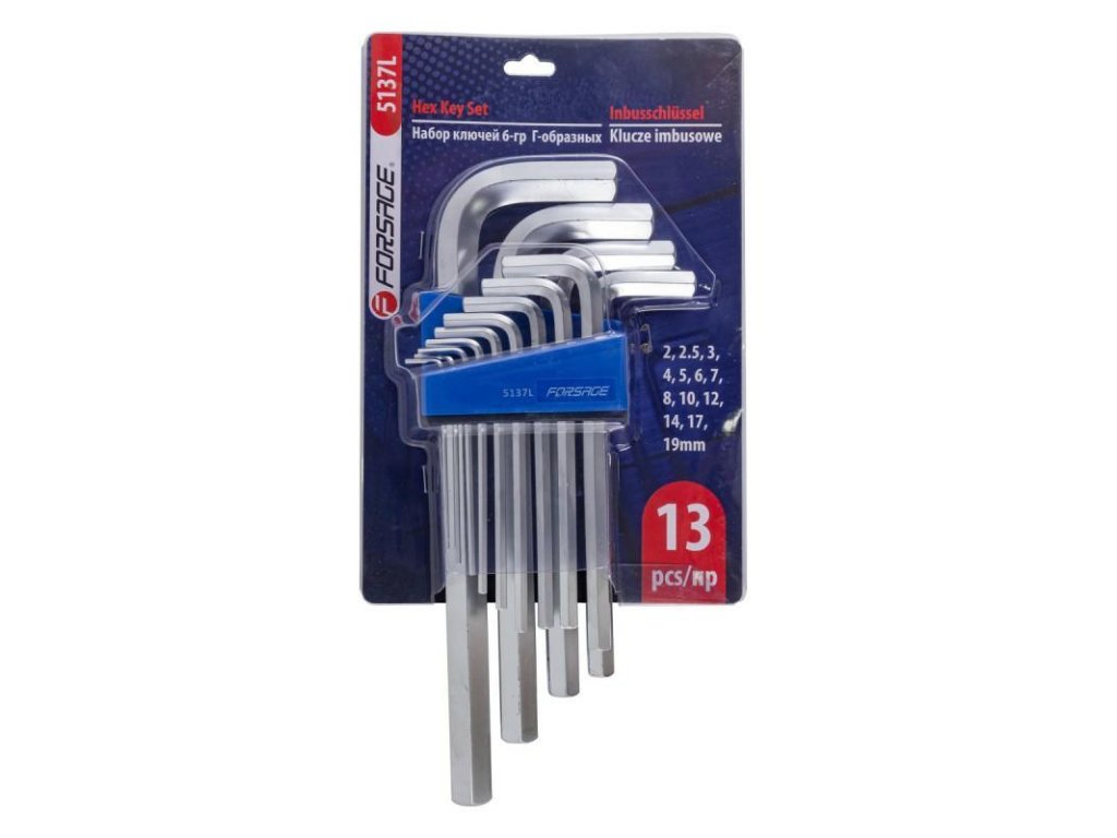 set of imbus spanners type l 2 19mm 13el