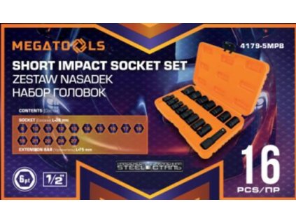 Set udarnih nastavkov 1/2" 16 kos.